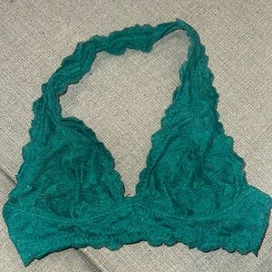 Free People Halter Lace Bralette in Teal